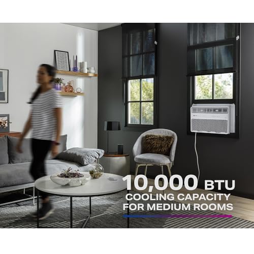 Image of GE Profile Inverter Window Air Conditioner Unit 10,000 BTU with Energy Efficient AC Cooling up to 450 sq ft., Ultra Quiet, SMART Home Capable, Includes Remote and Install Kit, White