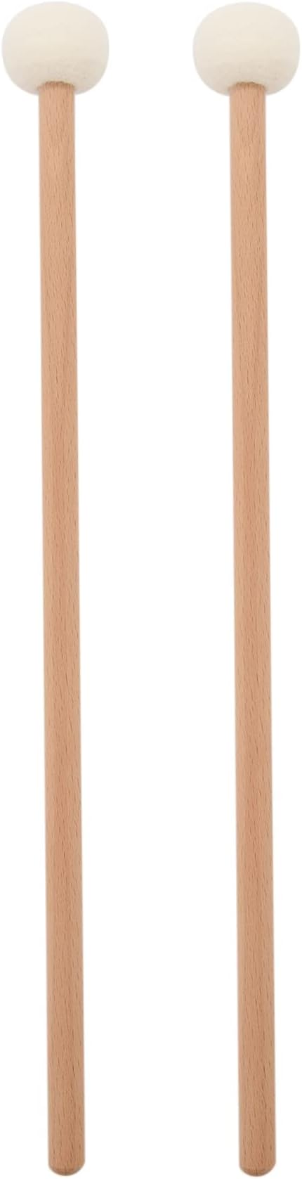 313641 2 Pcs Drum Mallets, Drum Sticks Double Head Drum Cymbal Gong Mallet Soft Hammer Sticks Mallets Rods rubber Hammer 38.5cm/15.1inch,white