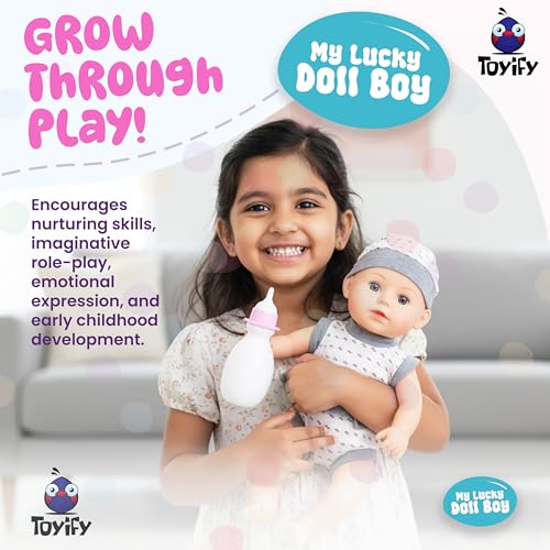 Image of My Lucky Doll Boy Baby for Girls Birthday Gift with Cute Dress and Movable Joints (C16). Pretend and Play Dolls and Accessories Set Toys for Kids | Toy for Children 3+ Years