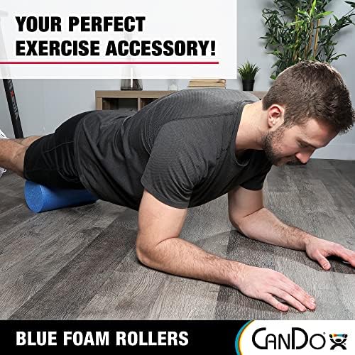 CanDo Blue PE Foam Rollers for Fitness, Exercise Muscle Restoration, Massage Therapy, Sport Recovery and Physical Therapy for Homes, Clinics, and Gyms 6" x 36" Round, 30-2150 - 2