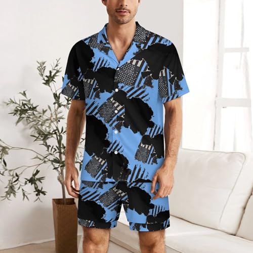 Us Flag Army Military Mens Pajamas Set Short Sleeve Sleepwear Summer Pjs Sets 2 Piece Loungewear Nightwear2