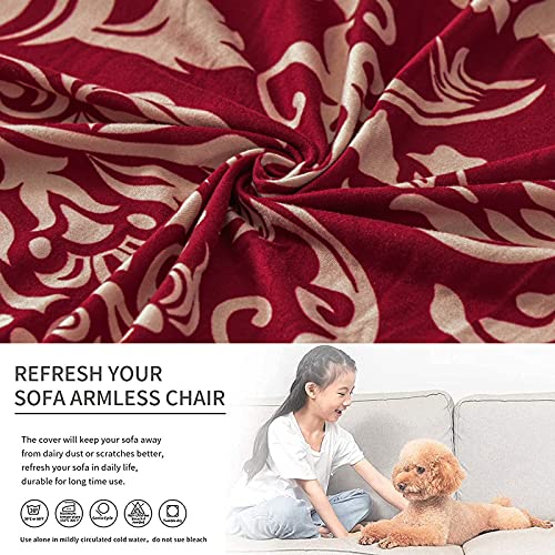 Image of Eco-Ancheng Armless Accent Chair Cover Slipcover Stretch Spandex Slipper Chair Cover Removable Washable for Armless Chair Slipcover Furniture Protector Covers for Living Dining Room Hotel