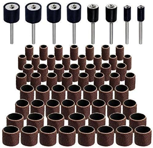 Katzco 51 Piece Drum Kit - 45 Sanding Bands, 6 Mandrills - Fits Any Drill - for Rotary Tools, Die Grinder, Power Drills, Carpenters, Woodworking, Paint, Sanding Surfaces and Finishing Jobs