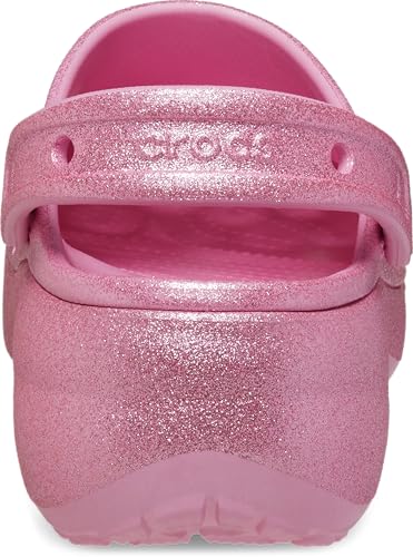 Image of Crocs Womens Classic Platform Glitter Clogs Clog, Pink Tweed, 6