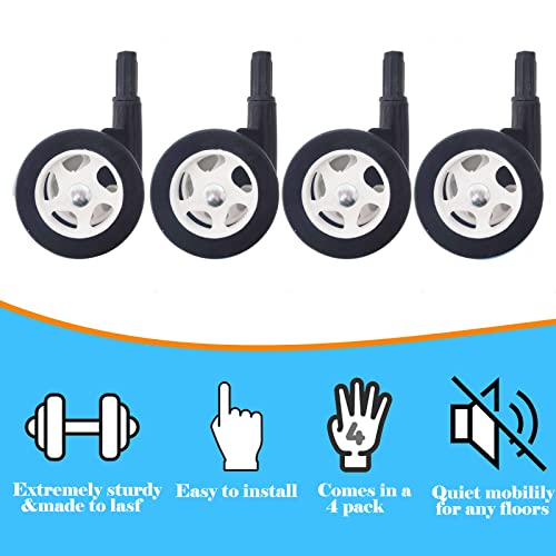 Baby Walker Wheels Replacement, Set Of 4, Baby Walker Accessories, Plastic Rubber Wheels Casters, Universal Wheels (A-Black) #TOP2