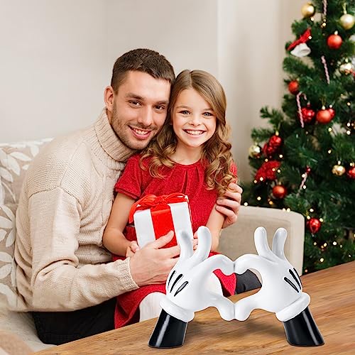 Figura Decorativa Corazón Mano Resin Negro Blanco miniatura 4