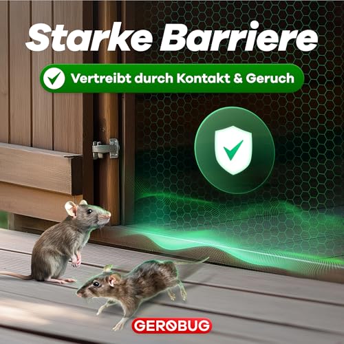 Gerobug Ratten & Mäuseabwehr Spray 500 ml mit Langzeitwirkung - Pfefferminzöl gegen Mäuse für Haus & Garten, hochwirksame Alternative zu Mäusegift oder Rattengift