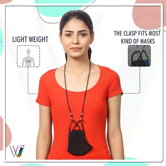 Image of Unisex Spec Holder Hook & Loop Anit Slip Eyewear Lanyard Fabric Strap Chain