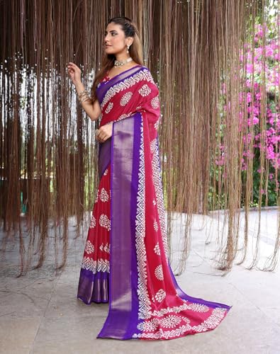 Image of Yashika Women's Dola jacquard Saree| Lightweight Digital Graphic Printed Saree for Women with Unstitched Blouse Piece