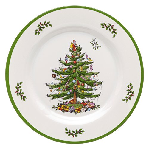 Spode Christmas Tree Melamine Dinner Plate (Set of 4) - 11 Inch Shatterproof Serving Plate for Holiday Meals, Holiday Party - Festive Tableware for Indoor & Outdoor Use, Dishwasher Safe Dinnerware – Image 3