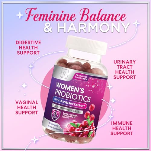 Image of Probiotics for Women Gummies with Cranberry - 6 Premium Strains for PH Balance - Women Probiotics for Digestive Health, Vaginal & Immune Support, Women's Probiotic Feminine Health Gummy - 120 Gummies