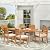 Christopher Knight Home Smeb Acacia Wood Outdoor Dining Table Set for 6, Outdoor Dining Set, Patio Table and Dining Chairs Set of 6 with Cushions, 7 Pieces Patio Furniture Set, Teak + Brown + Cream