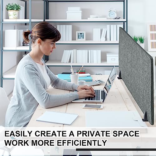 Colarr Sound Proof Dividers with Clamp 16 x 47 '' Mounted Desk Divider Privacy Panel Acoustic Absorbing Desk Partition Privacy Boards for Office Desktop Accessories Reduce Distractions by Colarr - Image 5