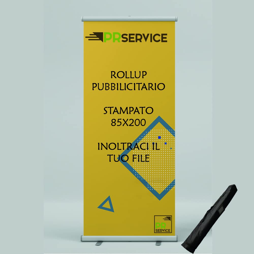Roll Up Espositore Personalizzato - Espositore Roll Up Pubblicitario 85x200 stampa inclusa su Banner,borsa per trasporto - Roll Up espositore per eventi,fiere aziendali,pubblicita'
