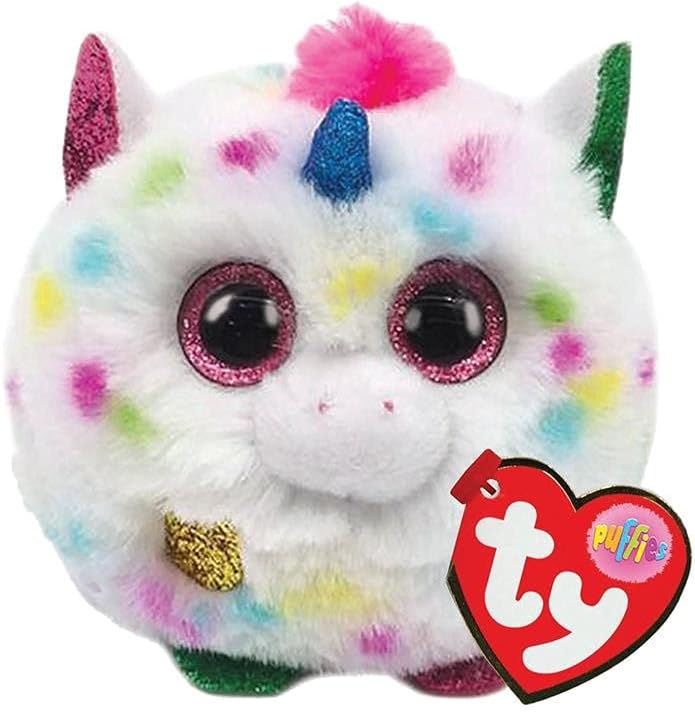 TY UK Ltd 2005128 Harmonie Unicorn Puffies Plush Animal, Multicolor, 7cm