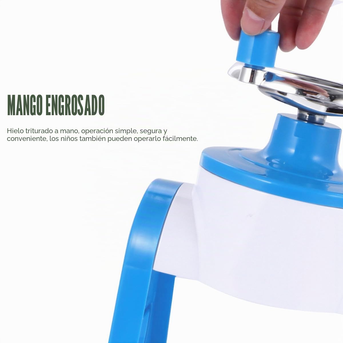 CALLARON Trituradora de Hielo Manual Azul para Casa, Mini Máquina para Hacer Granizados y Hielo Raspado, Desmontable y Fácil de Limpiar, Adecuado para Bebidas y Batidos de Verano