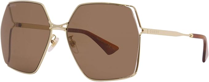 Gucci Occhiali da sole GG0817S 002 occhiali Donna colore Oro lente marrone  taglia 65 mm : Amazon.it: Abbigliamento