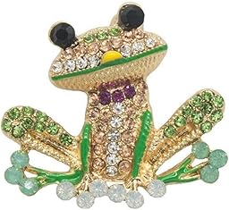 Spilla a forma di rana verde, da donna, con strass intarsiati a forma di rana, smaltata, spilla a forma di animale, per camicia, colletto, decorazione, abbigliamento, scarpe e gioielli, Acciaio