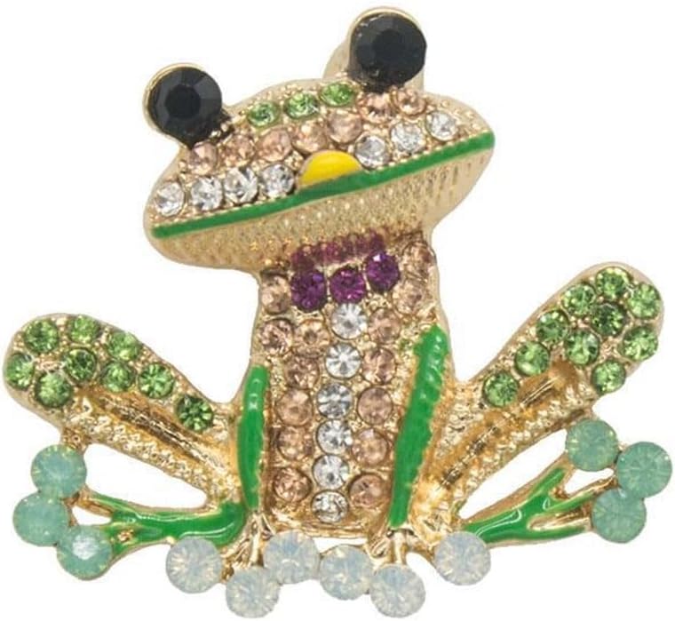 Spilla a forma di rana verde, da donna, con strass intarsiati a forma di rana, smaltata, spilla a forma di animale, per camicia, colletto, decorazione, abbigliamento, scarpe e gioielli, Acciaio