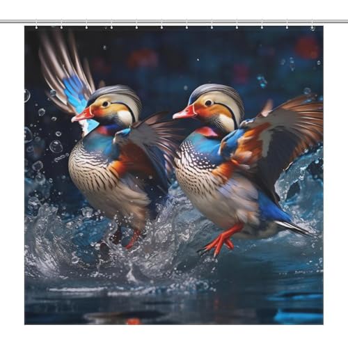 Rideau de douche canard imperméable tissu polyester facile à nettoyer