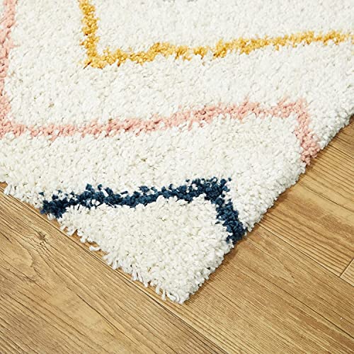Image of Soft Modern Shag Area Rugs Fluffy Living Room Carpet Comfy Bedroom Home Decorate Floor Kids Playing Mat Size 8x11 Feet Color Multi M