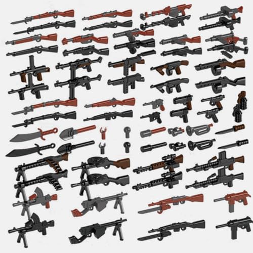 YLtremker 72 piezas WW2 armas militares bloques de construcción militares minifiguras soldados armas kit bloques de sujeción