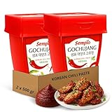 Pasta de chile Gochujang, Salsa Coreana de Guindilla y Arroz, Esencial para la cocina coreana, Ideal para preparar bibimbap, tteokbokki, marinadas para carnes o tofu, Contiene 2 botes de 500 gr