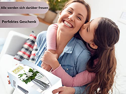 PIPIHUA Vaas Van Loodvrij Glas, Kristallen Vazen Voor Pampasgras, In Stijl Handgemaakte Bloemenvaas Voor Bloemen En Droogbloemen, Decoratief Cadeau Voor Woonkamer/Kantoor/Eettafel(Rookgrijs) - Afbeelding 6