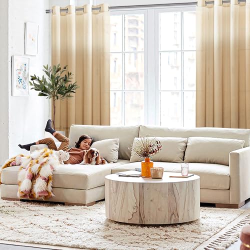 Cortinas transparentes degradadas de lino sintético con ojales para ventana de salón 2 paneles 52x96 5