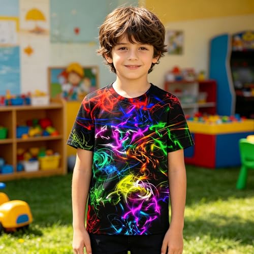 Image of Hgvoetty Boys Girls Graphic T-Shirts Kid 3D Casual Tops Tees for 6-16 Years | Youth Novelty Shirts, Bright Eye-Catching Design, Lightweight and Soft Material, Suit for Daily Sport, Party and School Wear