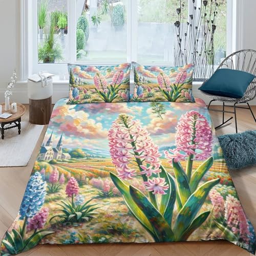 Linge de lit 3D Hyacinthe en microfibre douce premium double - 2