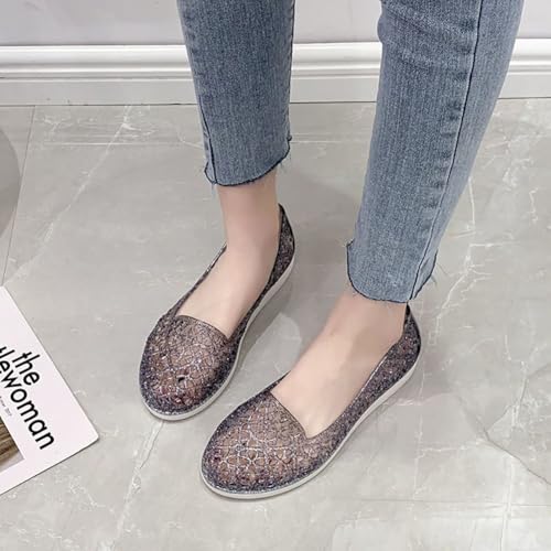 Image of Women's Jelly Sandals Ballet Shoes Slip On Flats Hollow Out Loafers