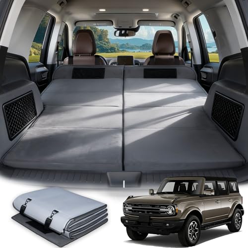 Image of Car Bed for Ford Bronco, Foldable Non-Inflatable Soft Foam Camping Mattress, Thickened Portable SUV Trunk Sleeping Pad, Air Mattress Upgrade for Camping & Travel Essentials, Outdoor Sleeping Bed