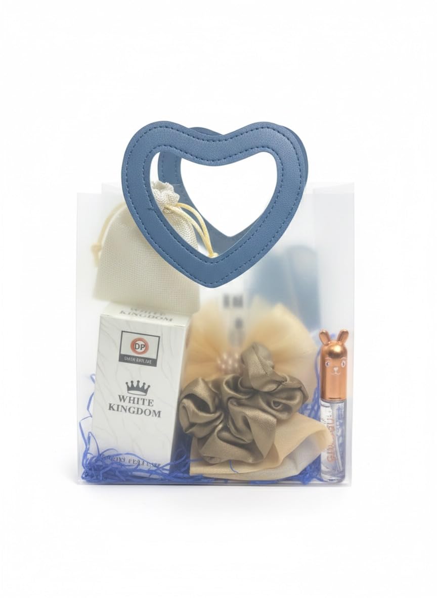 Luxury Women's Gift Set with Vintage Hand Mirror, Perfume, Crystal Earrings, Hair Accessories, Decorative Box,-image-20