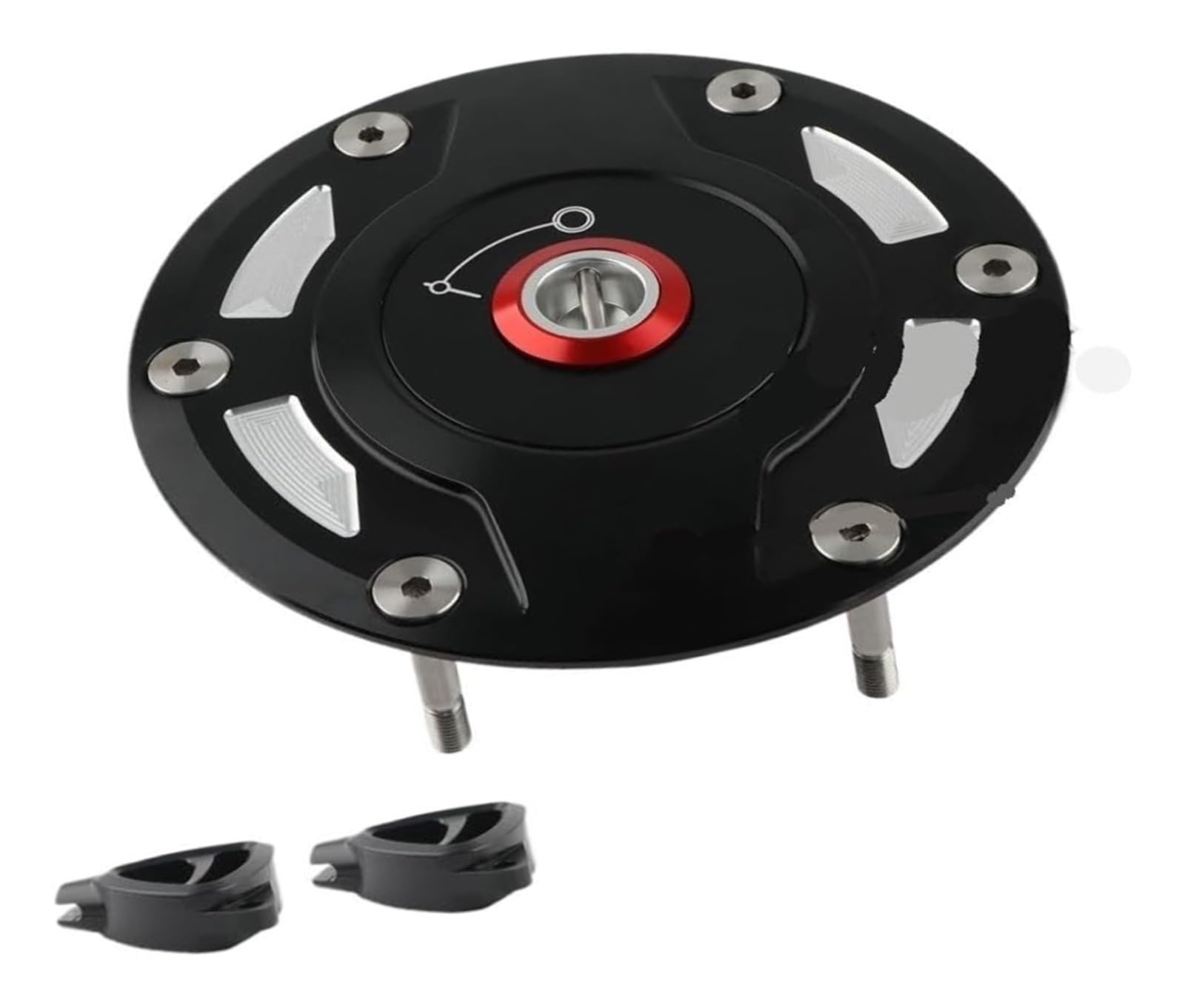 For DUCATI for DIAVEL 1260 for HYPERMOTARD for MULTISTRADA V4 V2 1260 950 1200 Motorcycle Cap CNC Aluminum Gas Tank Cover(Black-B-With logo)