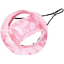 Dog Cat Sunshade Anti-strangle Hat Exposed Ears Adjustable Rope Buckle Bucket Hat Pet Supplies M,Yellow