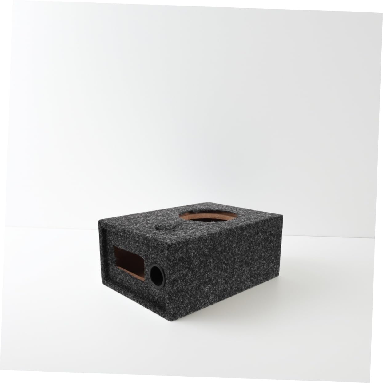 Caja de Subwoofer Alfombrada Ultradelgada 5 Pulgadas para Automóvil, Caja de Altavoces de Audio Vehicular Puertos para Tweeter y Amplificador, Compatible para Instalación DIY