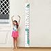 Sylfairy Kids Growth Chart, Wall Ruler Wood Frame Fabric Canvas Removable Height Measure Chart for Boys Girls Growth Ruler Unicorn Wall Room Decoration 79''7.9''（Green Dinosaur)