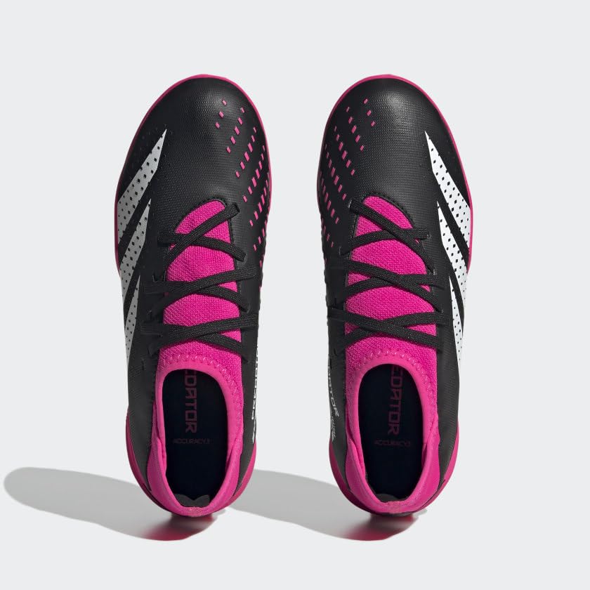 adidas Predator Match Unisex-Child Shin Guards Accuracy.3 Turf Black/White/Team Shock Pink 2.5