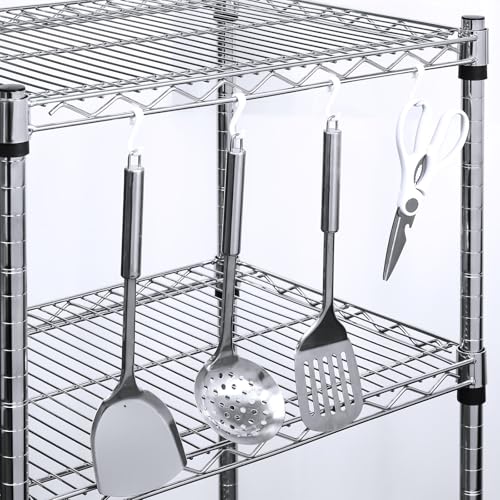 Blulu 2 Pack 18\'\' Wire Shelving Accessories Wire Closet Shelving Accessories Hanger Rails Durable Gallery Rails for Shelves Silver Steel Chrome Rail for Shelves Rust Resistant Steel Rail for Closet