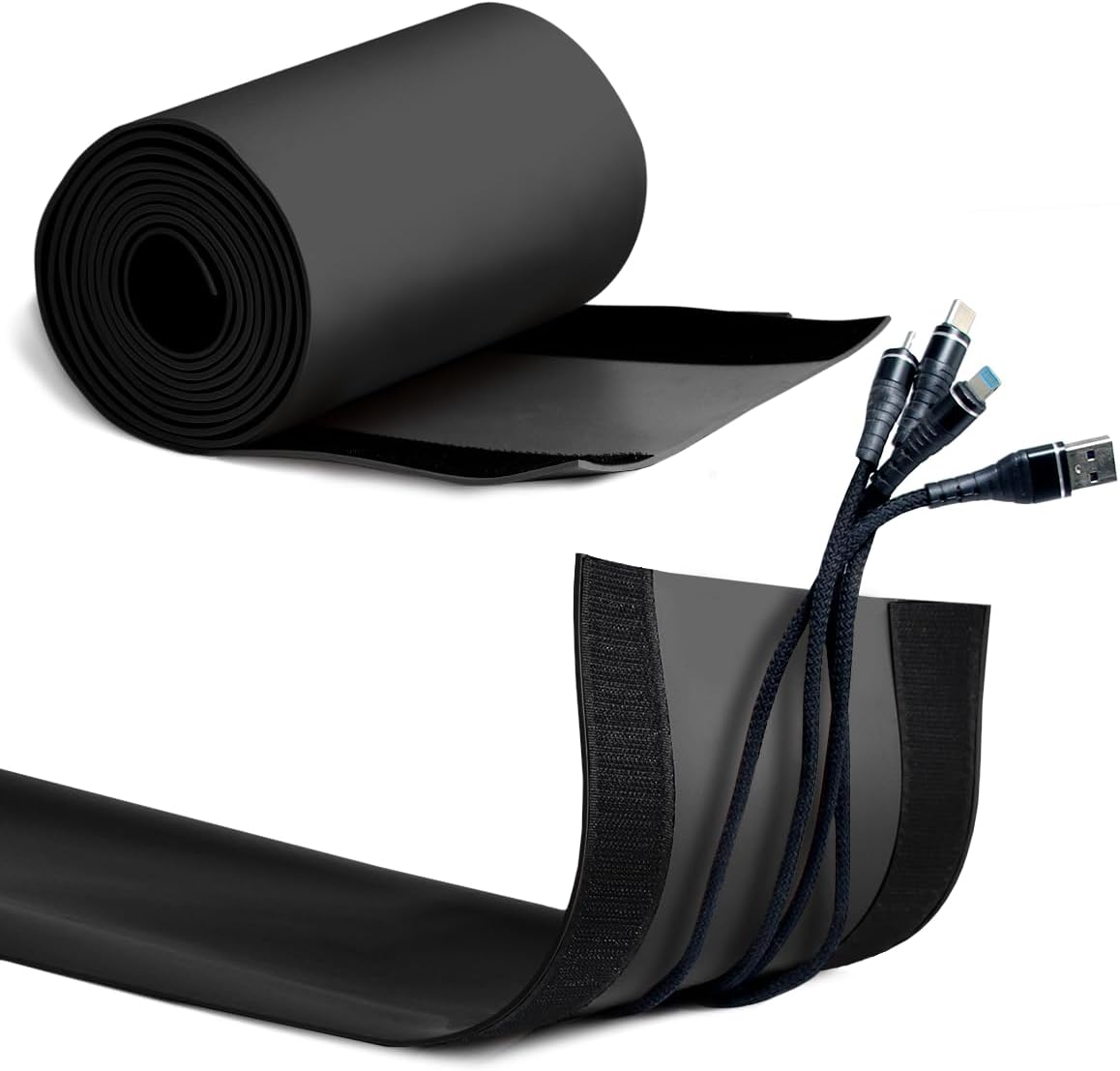 PVC Floor Cord Cover for Office Carpet 6” W X 10’L Cable