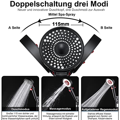 Wassersparender Duschkopf KwuLee mit Sofort-Wasserstopp-Funktion