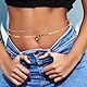 Heclia Gold Hüftkette 2 Stück plattierte mehrlagige Körperketten verstellbare sexy Sommer-Bikini Satellitenperlen Perlenmünzen Ornamente zierliche Strand Bauch Accessoires Schmuck erogener Bund Frauen