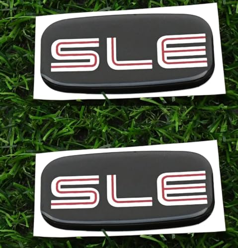 Image of 2Pcs SLE Cab Emblems 3D Badge Logo Nameplate Sticker Roof Pillar Replacement for SLE 15036134 Pickup Truck SUV (Silver /Black)