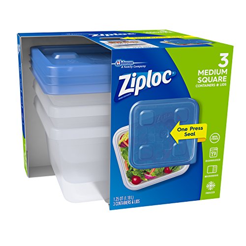 image for Ziploc Food Storage Meal Prep Containers with One Press Seal, For Trav