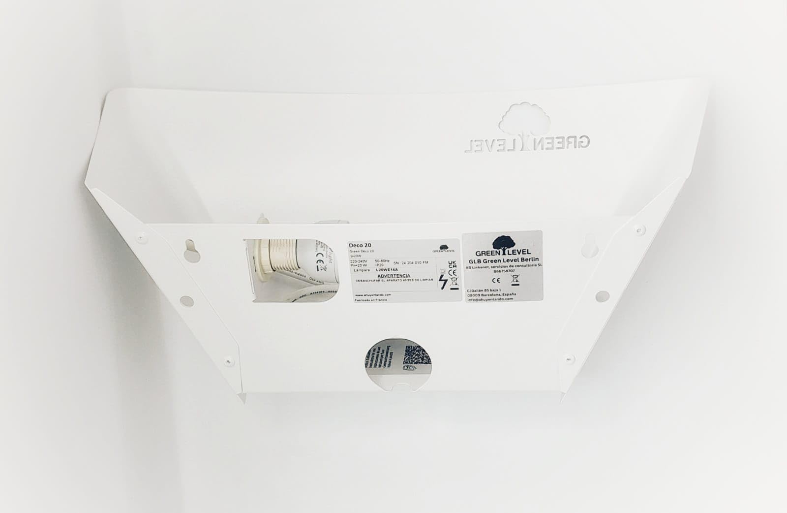 Mata Insectos eléctrico | Insectocutor de Placa Adhesiva | Homologado CE | Green Deco 20 Aplique | Horeca | Producto Europeo