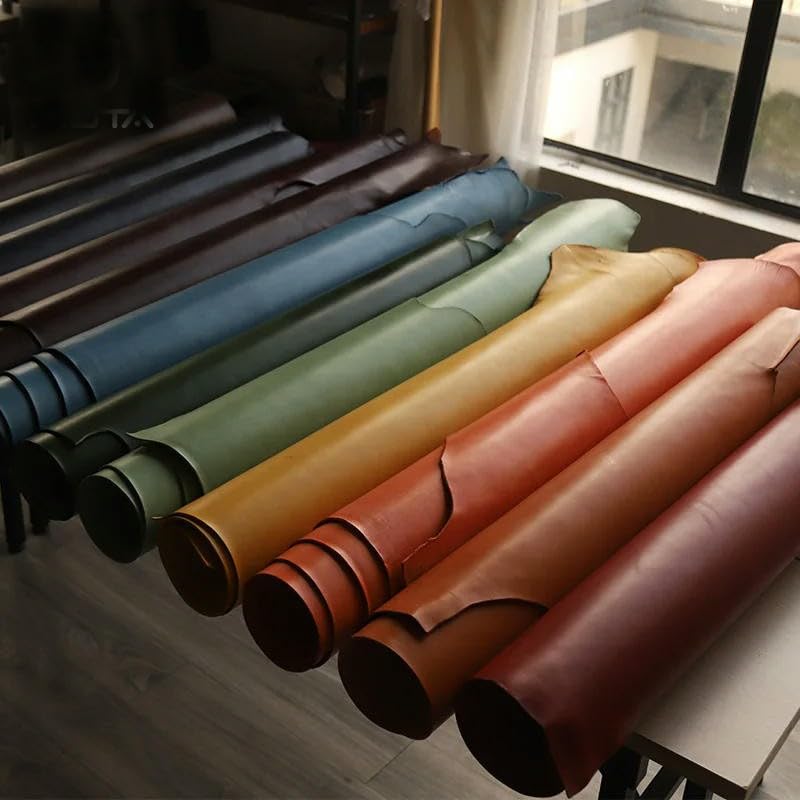 XIUPO Cuir De Vache Rigide 3.5mm, Tannage Végétal, Première Couche De Cuir De Buffle, Bricolage Sac De Moto, Tapis De Table En Cuir