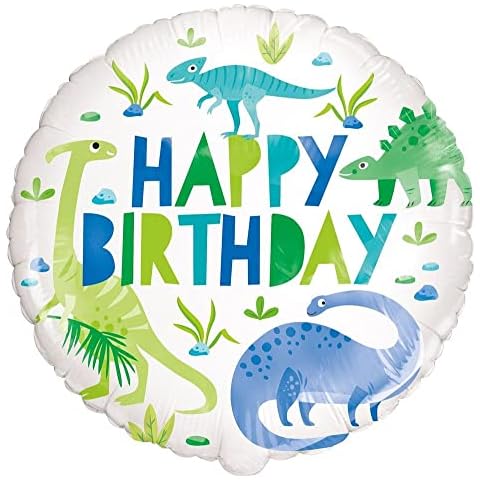 Vibrant Blue & Green Dinosaur Foil Balloon Cover