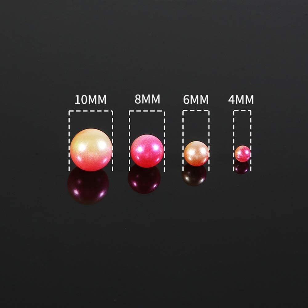 Beads 1140pcs/lot Mix Rainbow Gradient Color Round 4/6/8/10mm Imitation Pearl No Holes for DIY Handmade Jewelry Making Craft