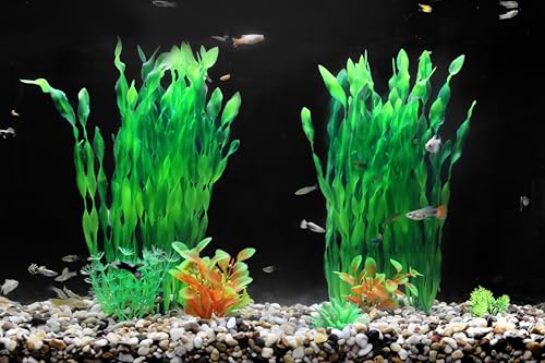 AQUANEAT Fish Tank Decorations,Fish Tank Plants, Aquarium Plants Plastic, 12Inch Tall Aquarium Plants, 10packs - Image 5